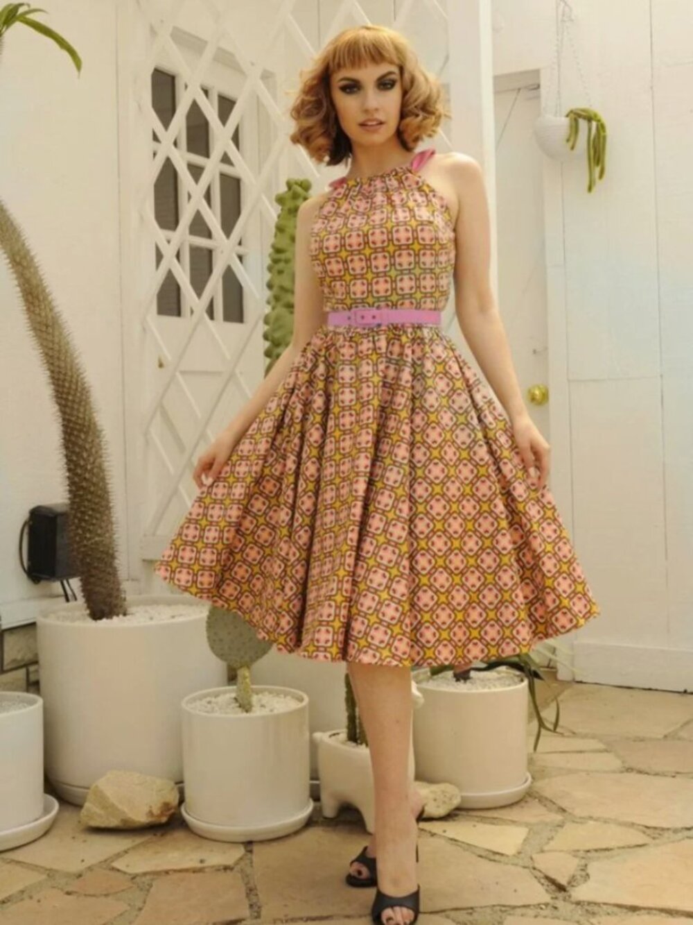 Pinup Couture Gold Room Harley dress